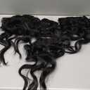 4PCS Clip in Hair Extensions 12" Short Curly Wavy Hair Pieces Black Hair Extensions Invisible Lace Weft Natural Soft Hairpieces for Women