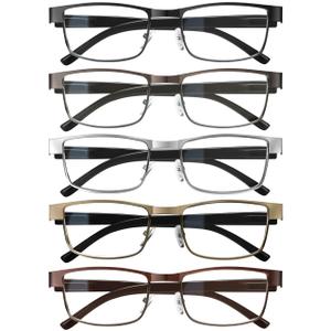 BLS 1.75 Businessman Rectangular Reading Glasses - Professional Durable Readers - Blue-Light Blocking Lenses