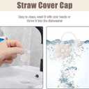 6 x Flower Straw Covers Toppers for Stanley Cups 30&40 Oz Tumbler with Handle Accessories 4PCS Silicone Straw Caps Reusable Straws Protectors for Stanley Cup 10mm 0.4in Straws (Off-White)