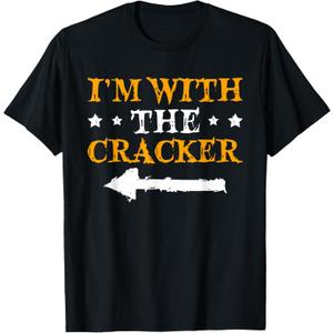I'm With The Cracker Funny Couple Halloween T-Shirt (Black)