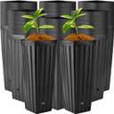 Nuenen 600 Pcs Tall Tree Pot, Plastic Deep Nursery Pots, 11.8" H X 3.9" W