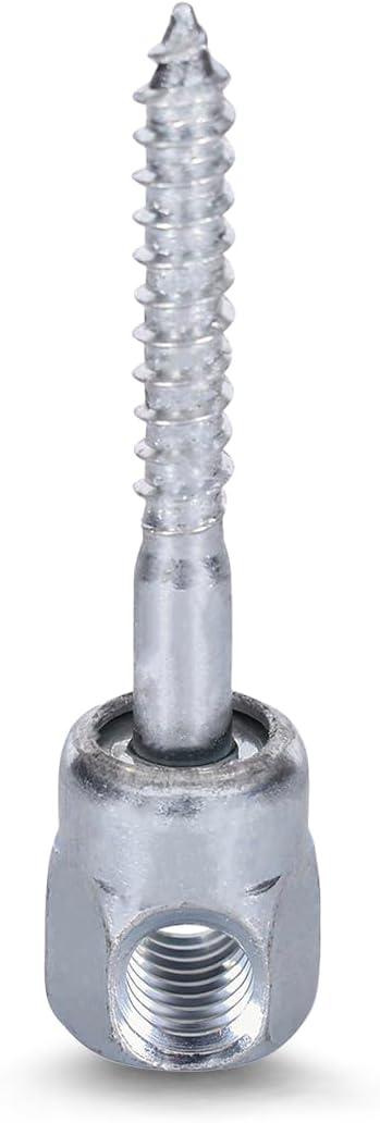 Sammys 8021957-25 1/4 x 2'' Horizontal Rod Anchor Super Screw with 3/8 in. Threaded Rod Fitting, for Wood (Pkg.=25) , Zinc