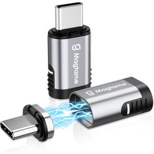 Magtame 2Pack 24Pin Magnetic USB C Adapter 240W Straight, (40Gbps and 4K Video) USB C Extender C Male to C Female Adapter, Port Protection for USB 4 Steam Deck, ROG Ally, Laptop, Smartphone
