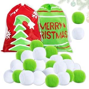 5 Pack Christmas Snow Ball Set Fight Fun 2.8 Inches Plush Snowmen Balls Artificial Fake Ball  for Christmas Winter Game Indoor Outdoor