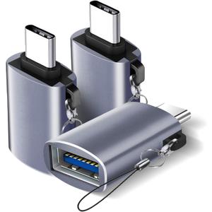 USB C to USB Adapter, USB C Male to USB 3.0 Female Adapter (2-Pack), Type C Thunderbo lt 4 OTG Converter for iPhone 15 Max Apple MacBook, iPad, Samsung Galaxy S24 S23 Dell XPS and More Type C Devices