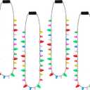 JOYIN Christmas LED Mini Bulb Necklaces, Xmas Necklace with 3 Lighting Modes, Xmas Bulb Necklaces for Xmas Party Supplies