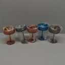 Khen Shatterproof Acrylic Ribbed Vintage Art Deco Martini, Champagne & Cocktail Muted Color Plastic Coupe Glasses | Set of 6 | 8 oz Ripple Glassware Classic Cocktail Indoor & Outdoor, European Style