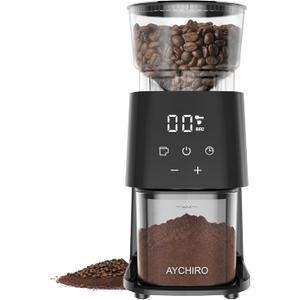 AYCHIRO Burr Coffee Grinder Electric, Adjustable Burr Mill with 30 Grinding Settings, Coffee Bean Grinder with Touchscreen, 2-12 Cups