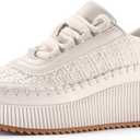 CGRRBW Women's Platform Sneakers Comfortable Fashion Sneakers Walking Shoes (8.5, Beige)