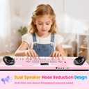 Piano Keyboard, 61 Key Upgrade Kids Pianos Music Toy with Light-up Keys & Pro Teaching Modes, Dual Speaker, 70 Demos,100 Tones, 100 Rhythms Perfect Christmas/Birthday Gift for Kids (Pink)
