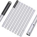 10.5 Foot Aluminum Telescopic Swimming Pool Pole - 8 Adjustable Connecting Sections, Expandable Step-Up Length - Attach Connect Skimmer Nets, Rakes, Brushes, Vacuum Heads, Maintenance