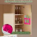 9.5" Large Acrylic Straw Holder for Cabinet Door, Reusable Straw Organizer Storge Container with Ventilation Holes for Cabinet & Countertops Super Strong Adhesive  Easy to Install (Pink)