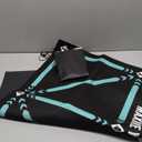 Football Footstep Training Mat, Soccer Training Mat 35 * 24IN, Soccer Skills Training Equipment with Storage Bag and Soccer Return Trainer Net (Black-Blue)