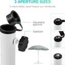 KiKiHeim Patio Umbrella Stand Outdoor Base, Portable Foldable Beach Umbrella Stand, Rust Free Tempered Iron Umbrella Base Holder, White