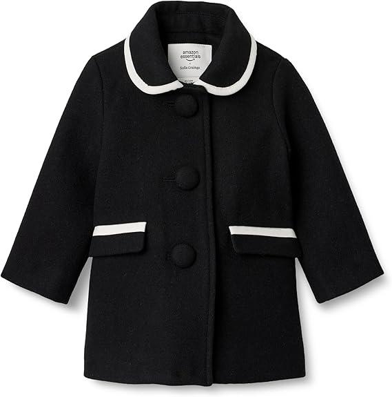 Essentials x Sofia Grainge Toddler Girls' Wool Blend Coat, Black, 2T