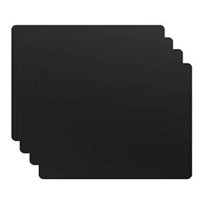 Silicone Placemats, Food-Grade Non-Slip Waterproof, Dining, Stain Resistant, Countertop Protector, Kitchen Counter Mat, Heat Resistant, Baking mat Dishwasher Safe (15.7x11.8Inch-3pack, Black)
