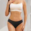 Seamless Underwear for Women No Show Hipster Bikini Panties Low Rise Cheeky Breathable Soft Invisible Briefs 6 Pack (M)