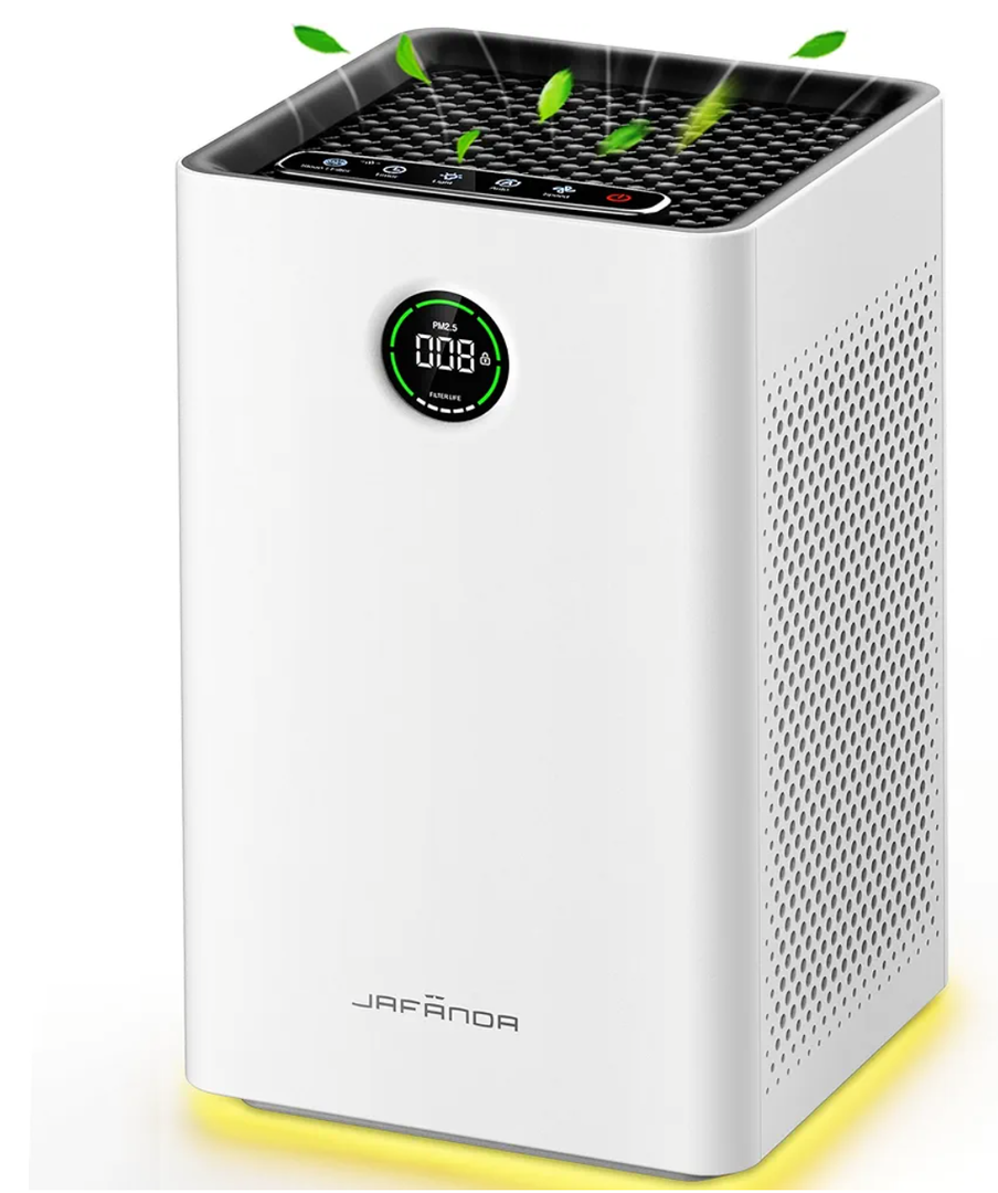 Jafända Air Purifiers for Home Large Room Up To 1190ft², True HEPA 13 Filter, Activated Carbon Remove 99.97% Dust Smoke Odor Pollen Pets Hair Dander Allergies, Quiet Sleep Mode 23dB, Night