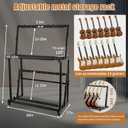 Multi Guitar Stand, Folding 14 Standing Floor Multiple Guitars Display Rack, Adjustable Guitar Storage Holder with Soft Sponge, Metal Guitars Display Detachable Into Two Separate Guitar Mounts.