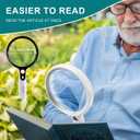Large Magnifying Glass with 37 LED Light, 10X 20X 45X Handheld Illuminated Lighted Magnifier with 3 Light Modes for Seniors Reading, Inspection, Coins, Exploring Close Work