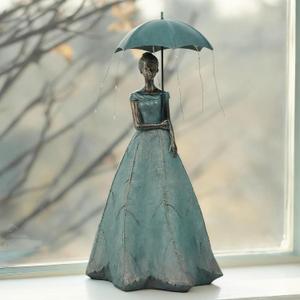 DiliComing Solar Fairy Outdoor-Statue Garden-Decor - 18" Resin Leaf Girl Sculpture with LED Lights for Garden/Patio/Yard | Waterproof Fairy Outdoor Figurines, Unique Home Decor Gifts for Women, 18 Inch - Standard Package