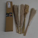 110 PCS Dried Pampas Grass Bouquet, Boho Table Decor, Bunny Tails Dried Flowers, Brown Pompas, White Pampas Grass for Wedding, Home, Rustic Party, Baby Shower Decorations