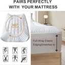 King Size Mattress Topper Cooling Cotton Pillow Top -Ultra Soft Mattress Pad & Supportive Protector, Breathable Pillow Top Mattress Cover Fitted 8"-21" Deep Pocket