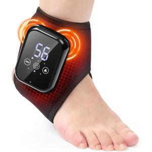 Cordless Foot Massager for Neuropathy, Foot Renew Massager, Ankle Massager for Pain Relief, HSA Eligible FSA, Ankle Heating Pad with Massage, Foot Heating Pad, Black