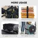 5-in-1 Luggage Straps for Suitcases, TSA Buckle Adjustable Elastic Luggage Connector Straps, Two Short and One Long, Fits Up to Three Suitcases in Mixed Sizes, Bottle Clip and Bag Hook, Black