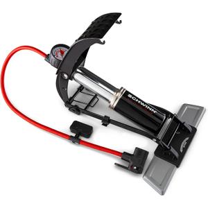 Schwinn Foot Operated Bike Pump (One Size, Black, Air Base Plus)