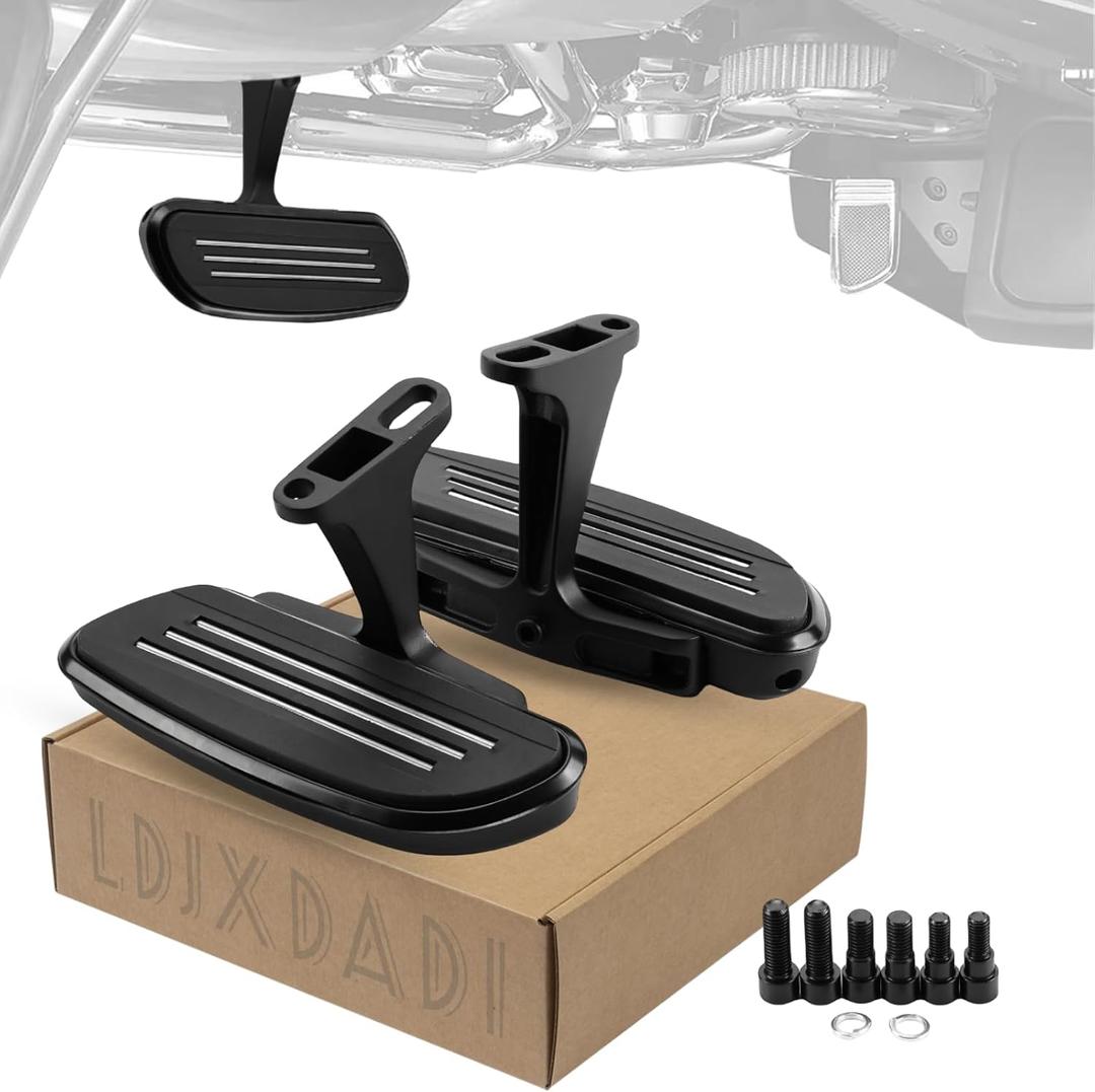 Motorcycle Passenger Floorboards with Mount Bracket Kits Fits For 1993-2024 2025 Touring Road Glide Street Glide Road King Black