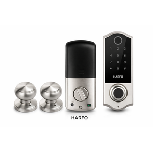 HARFO Smart Door Handle Set, Brushed Silver