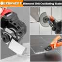 EXKRAEFT 14 PCS Grout Removal Tool Blades for Grout Removal Tile Mortar Concrete Masonry, Diamond Oscillating Tool Blade Fit Milwaukee Ryobi Rockwell Fein