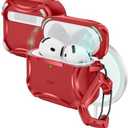 ESR for AirPods 4 Case, Compatible with AirPods 4th Generation Case (2024), Compatible with MagSafe, Powerful Drop Protection, Magnetic Lid, Cyber Series, Red