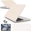 IBENZER Compatible with MacBook Air 13 inch Case M5 2026 M4 2025 M3 M2 2024-2022 A3449 A3240 A3113 A2681,HardShellCase&KeyboardCover ScreenFilm Type-C for Mac air 13.6", Nude, KK-NU+2TC