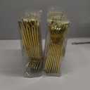 Novelty Modern Flatware, Cutlery, Disposable Plastic Teaspoons/Dessert Spoon Luxury Gold 64 Count