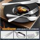 20 Pcs Silverware Set, Stainless Steel Flatware Set for 4, Kitchen Tableware, Cutlery Utensil Include Knives, Forks, Spoons, Dishwasher Safe