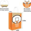 16 PCS Basketball Gift Bags with Handles for Basketball Birthday Party Supplies, Basketball Party Favor Bags Candy Treats Bags, Basketball Goodie Bags for Kids Boys Girls