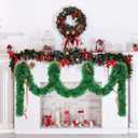 50ft Christmas Garland,Greenery Artificial Pine Twisted Hanging Garland Holiday Decor for Stairs Mantle Fireplace Home Party Holiday Christmas Decoration Indoor Outdoor Decor