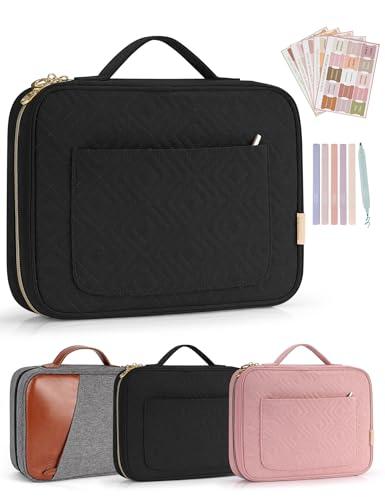 heouvo Bible Cover Case for Women, Bible Study (Black)