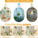 Countewol Privacy Window Films Stain Glass Cling No Glue Anti-UV Window Sticker for Bathroom Bedroom Living Room(Forest Rainbow 70.86" L*30.7" W)