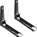 2 Pcs Steel Universal Wall-Mounted Microwave Brackets, Stainless Steel Microwave Mount Bracket, Retrackable Foldable Microwave Oven Wall Mounted Stand Holder Rack Bracket for Home Kitchen Accessories