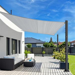 Sun Shade Sail Poles Set of 2-10ft Outdoor Removable Sunshade Support Post Heavy Duty Canopy Awning Shade Cloth Metal Pole Posts Kit for Outside Patio Backyard Garden Playground - Thickness 1.5mm