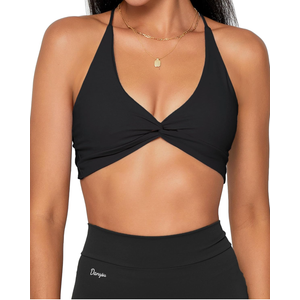 Danysu Backless Sports Bra Soft Workout Tops with Removable Padded Yoga Training Bras Strappy Going Out Top , Size M