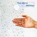 Riyidecor PEVA Thin Clear Shower Curtain LinerWeighted MagnetPlastic Holographic Glitter Star Premium Lighweight Water Repellent Rust Proof Grommet for Bathroom Waterproof 12 Pack Hooks 72Wx72H Inch (01magnet)