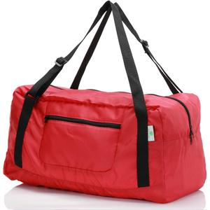 HOLYLUCK Foldable Travel Duffel Bag For Women & Men Luggage Great for Gym (Red)