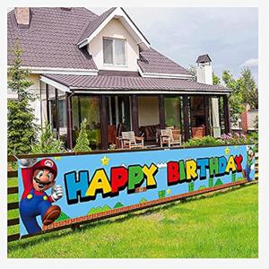 Mario Party Banner Mario Theme Party Decoration Banner Mario Birthday Party Supplies