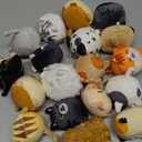 18 Pcs Mini Stuffed Animals Bulk Small Plush Cat Puppy 3.15 Inch Kitten Dog Toys Keychains Set for Easter Gifts Basket Stuffers Egg Fillers School Classroom Prizes Party Favors