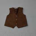 Retro Boys Western Vest Cowboy Vest Suede Leather Costume Style Casual Waistcoat 4-12 Years (7-8 Years, Brown)