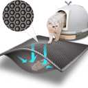 Pieviev Cat Litter Mat Double Layer Waterproof Urine Proof Trapping Mat 1 Pack (Gray, 24x15 Inch (Pack of 1))